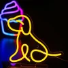 Leitmotiv Neon licht Zittende hond geel Online