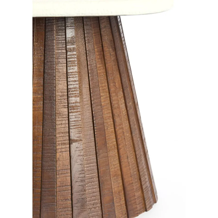 Light en Living Bijzettafel 45x45x40 cm OKATO crème+hout bruin Outlet