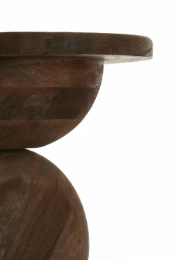 Light en Living Bijzettafel Ø40x50 cm MIRTO hout mat donker bruin Discount