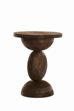 Light en Living Bijzettafel Ø40x50 cm MIRTO hout mat donker bruin Discount