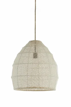 Light en Living Hanglamp Ø42x42 cm MAKASSAR zijde crème Discount
