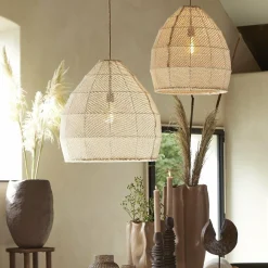 Light en Living Hanglamp Ø50x50 cm MAKASSAR zijde crème Hot