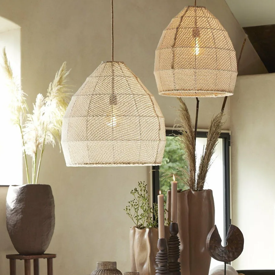 Light en Living Hanglamp Ø50x50 cm MAKASSAR zijde crème Hot