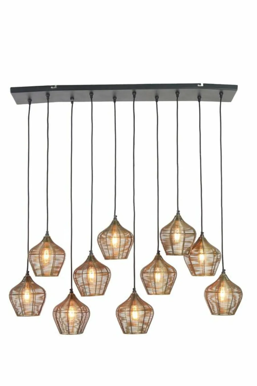 Light en Living Hanglamp 10L 120x25x29,5 cm ALVARO antiek brons Discount
