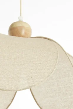 Light en Living Hanglamp Ø60x30 cm LAVRIRIA natural+hout Discount