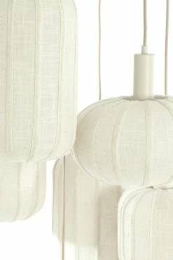 Light en Living Hanglamp 7L Ø53x34 cm TUFIA linnen crème New