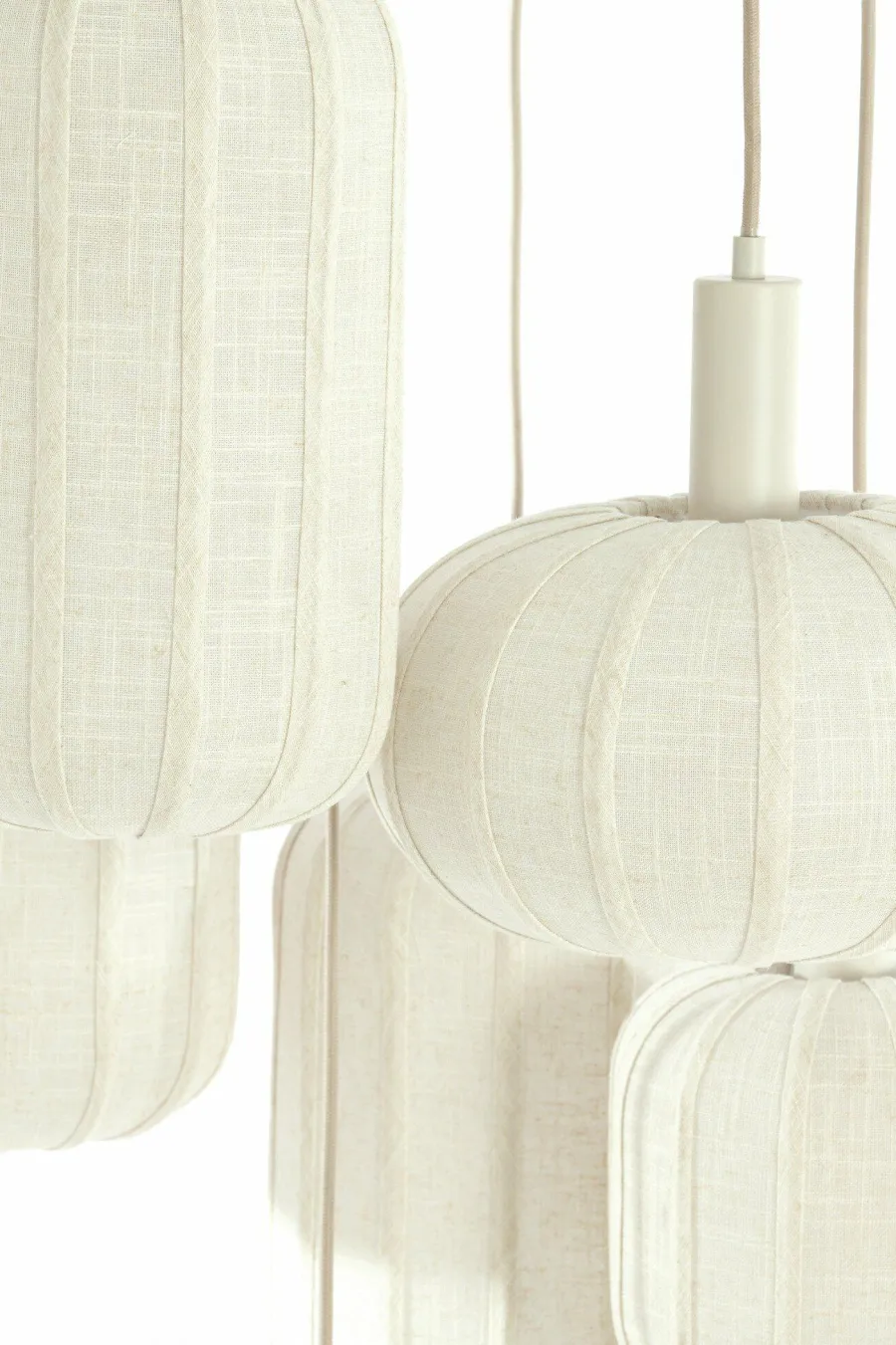 Light en Living Hanglamp 7L Ø53x34 cm TUFIA linnen crème New