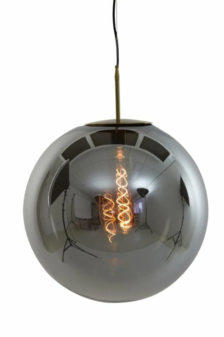 Light en Living Hanglamp MEDINA antiek brons+glas smoke 2 maten Outlet