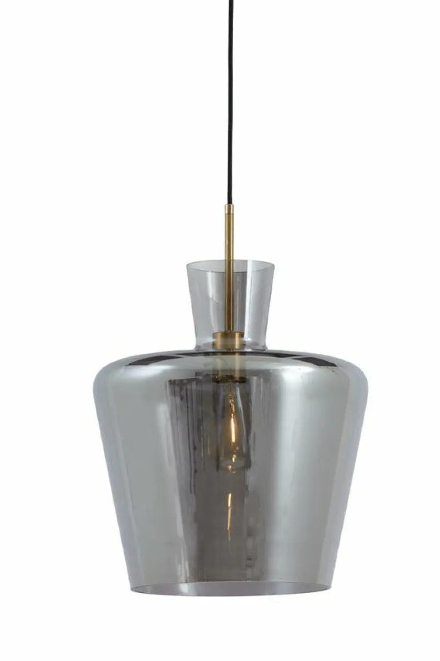 Light en Living Hanglamp Ø25x31 cm MYLES smoke glas+antiek brons Outlet