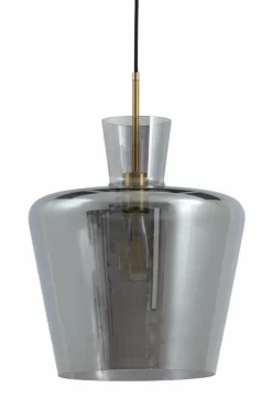 Light en Living Hanglamp Ø25x31 cm MYLES smoke glas+antiek brons Outlet