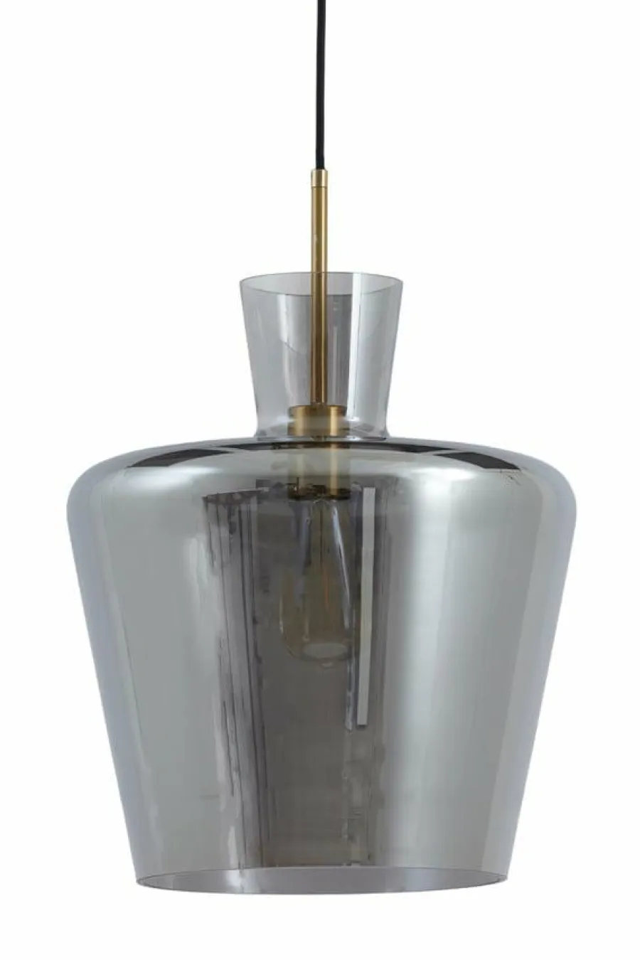 Light en Living Hanglamp Ø25x31 cm MYLES smoke glas+antiek brons Outlet