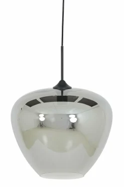Light en Living Hanglamp MAYSON mat zwart+glas smoke - Diverse maten Discount