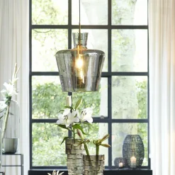 Light en Living Hanglamp Ø35x43 cm MYLES smoke glas+antiek brons Best