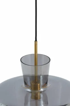 Light en Living Hanglamp Ø35x43 cm MYLES smoke glas+antiek brons Best