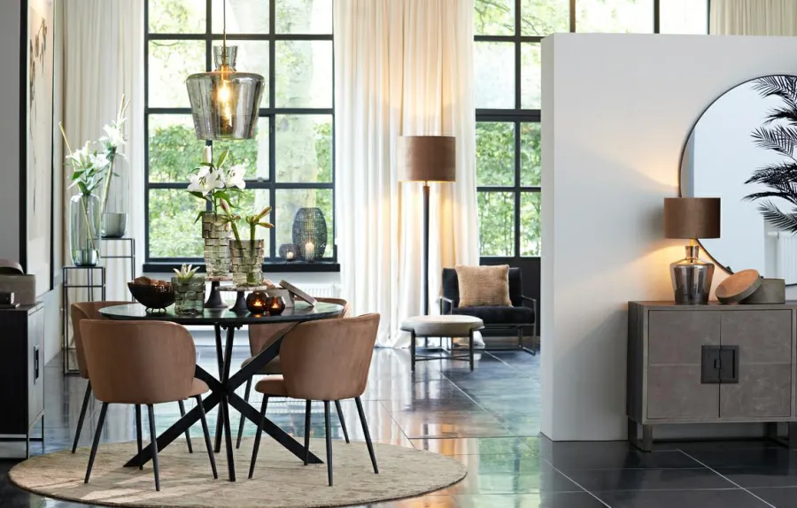 Light en Living Hanglamp Ø35x43 cm MYLES smoke glas+antiek brons Best