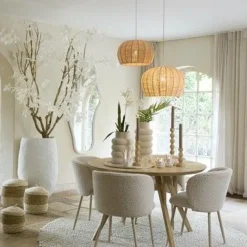 Light en Living Hanglamp Ø51x34 cm RAFAELLA raffia naturel Outlet