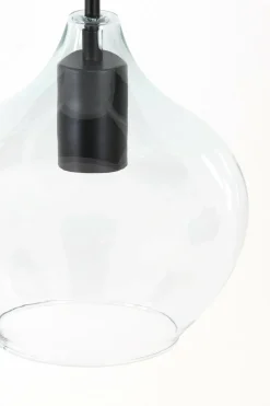 Light en Living Hanglamp 5L 104x20x120 cm RAKEL mat zwart+helder New