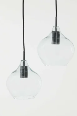 Light en Living Hanglamp 5L 104x20x120 cm RAKEL mat zwart+helder New