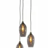 Light en Living Hanglamp 3L Ø35x32 cm LUKARO antiek brons+glas smoke New