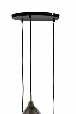 Light en Living Hanglamp 3L Ø35x32 cm LUKARO antiek brons+glas smoke New