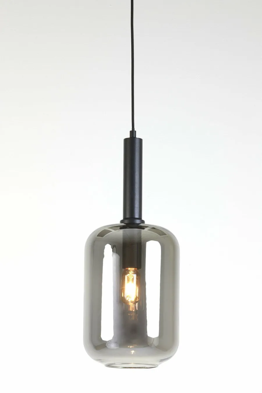 Light en Living Hanglamp Ø22x52 cm LEKAR zwart+smoke glas Online