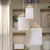 Light en Living Hanglamp Ø27,5x52 cm DANIA hout print naturel+touw crème Discount