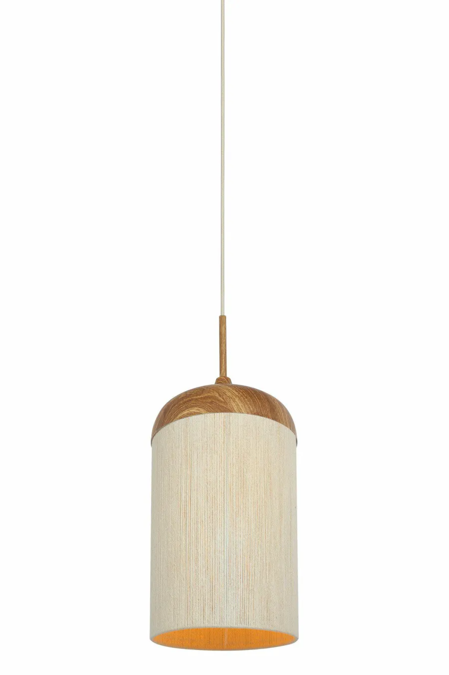 Light en Living Hanglamp Ø27,5x52 cm DANIA hout print naturel+touw crème Discount