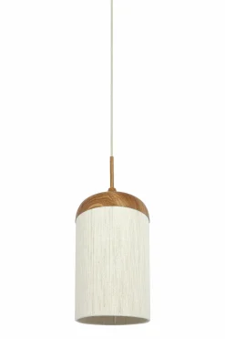 Light en Living Hanglamp Ø27,5x52 cm DANIA hout print naturel+touw crème Discount