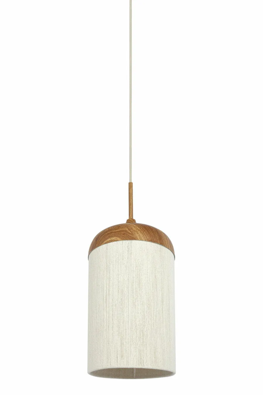 Light en Living Hanglamp Ø27,5x52 cm DANIA hout print naturel+touw crème Discount