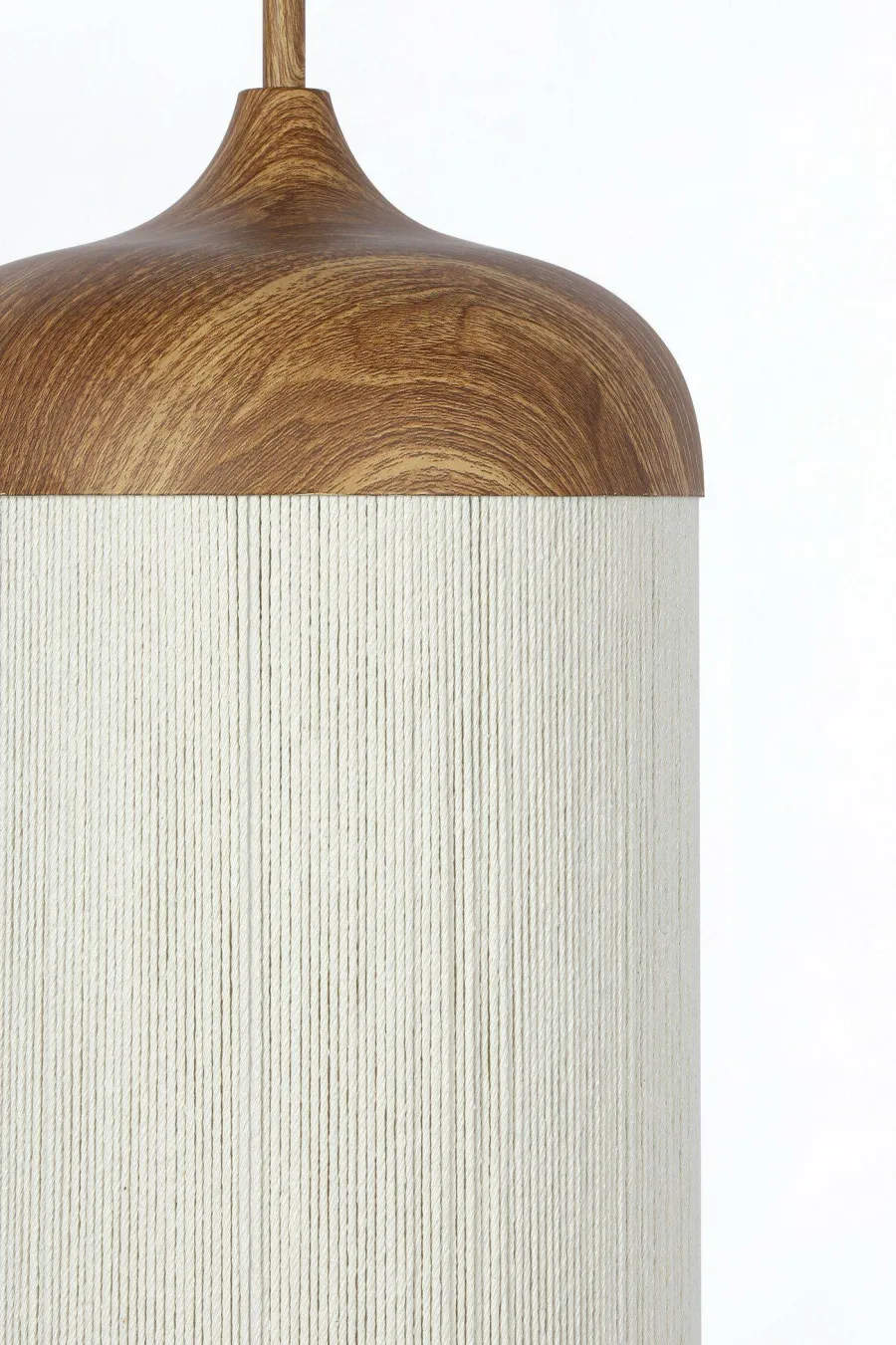 Light en Living Hanglamp Ø27,5x52 cm DANIA hout print naturel+touw crème Discount