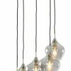 Light en Living Hanglamp 5L Ø61x66 cm RAKEL antiek brons+smoke Discount
