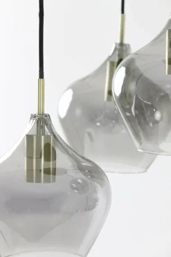 Light en Living Hanglamp 5L Ø61x66 cm RAKEL antiek brons+smoke Discount