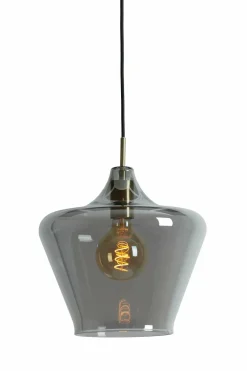 Light en Living Hanglamp Ø30x30 cm SOLLY antiek brons+smoke glas Outlet