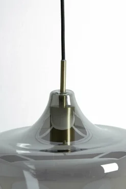 Light en Living Hanglamp Ø30x30 cm SOLLY antiek brons+smoke glas Outlet