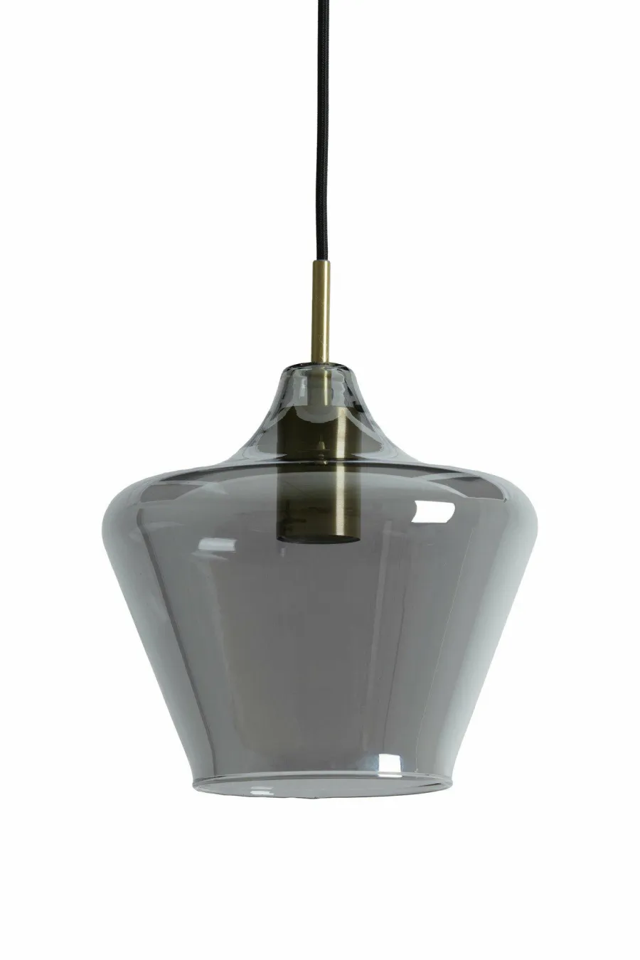 Light en Living Hanglamp Ø30x30 cm SOLLY antiek brons+smoke glas Outlet