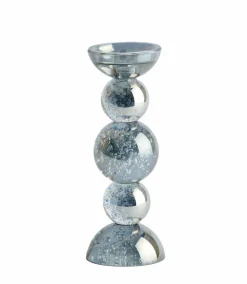 Light en Living Kaarsenhouder Ø10x26,5 cm ITINGA glas bubbel smoke Discount