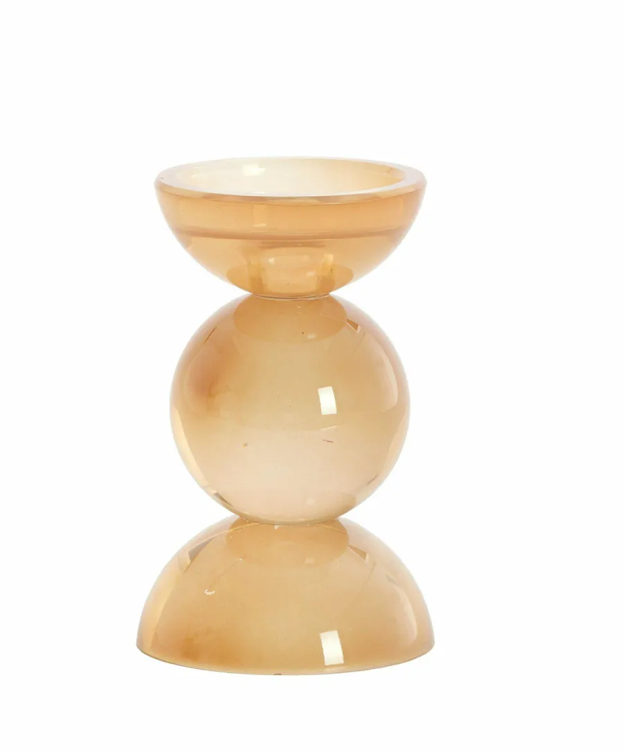Light en Living Kaarsenhouder Ø9,5X15,5 cm ITINGA glas melk amber New