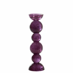 Light en Living Kaarsenhouder Ø9,5x34 cm ITINGA glas bubbel paars Best