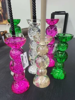 Light en Living Kaarsenhouder Ø9,5x34 cm ITINGA glas bubbel helder Sale