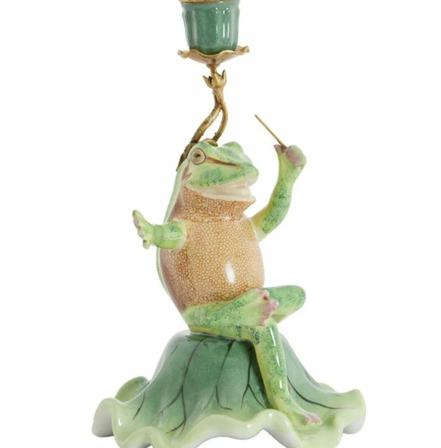 Light en Living Kandelaar Kandelaar 15x15x24 cm FROG groen+bronscm BIRD mat zwart - Copy Sale