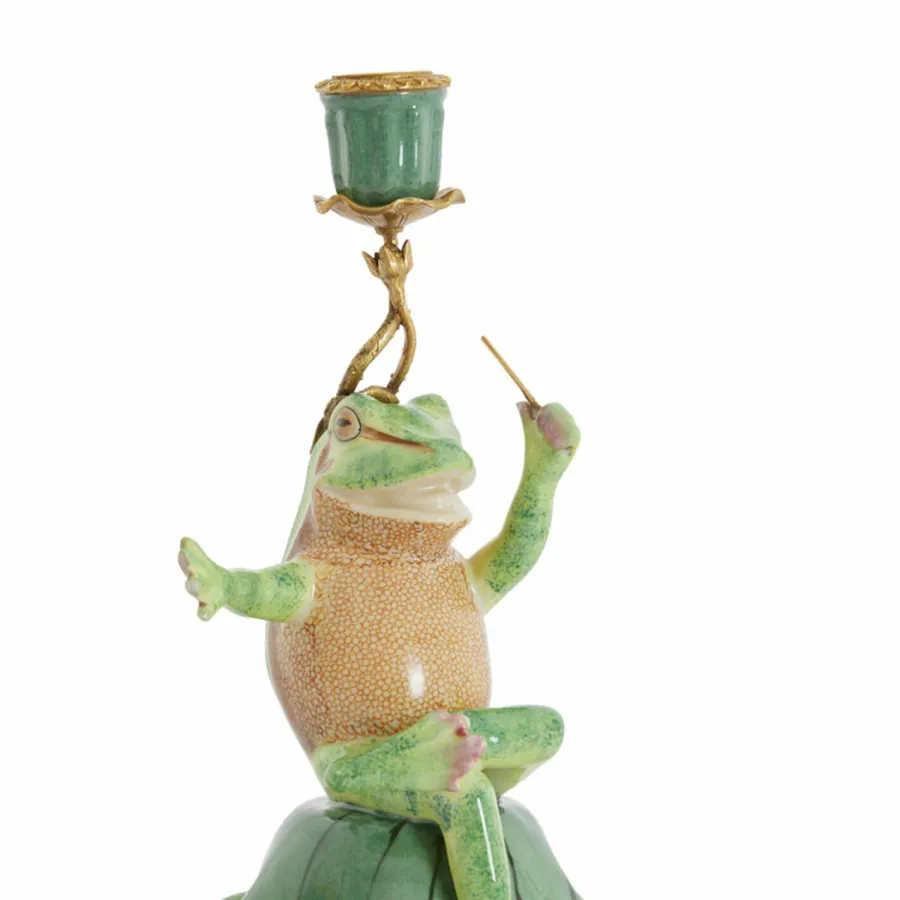 Light en Living Kandelaar Kandelaar 15x15x24 cm FROG groen+bronscm BIRD mat zwart - Copy Sale