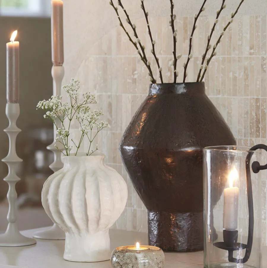 Light en Living Kandelaar Ø12x36 cm VICARI crème Online