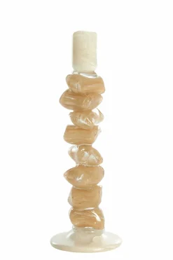 Light en Living Kandelaar Ø11,5X35 Cm ESTINA creme+bruin New