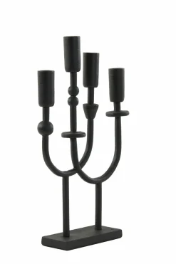 Light en Living Kandelaar 4L 23x6x39 cm NIMARI mat zwart New