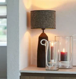Light en Living Kap cilinder SAVERNA donker bruin - diverse afmetingen Hot