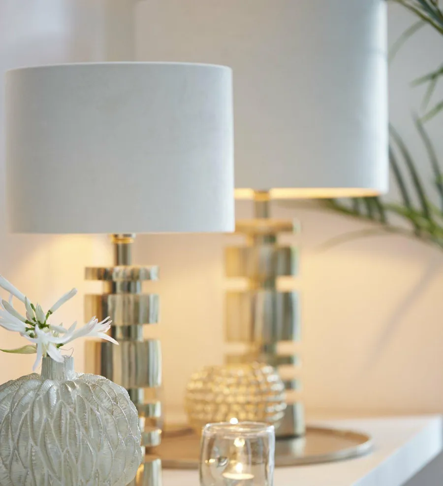 Light en Living Kap cilinder 25-25-18 cm VELOURS off white Best