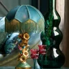Light en Living Kap Ø35x26 cm MALACIA velvet groen Outlet