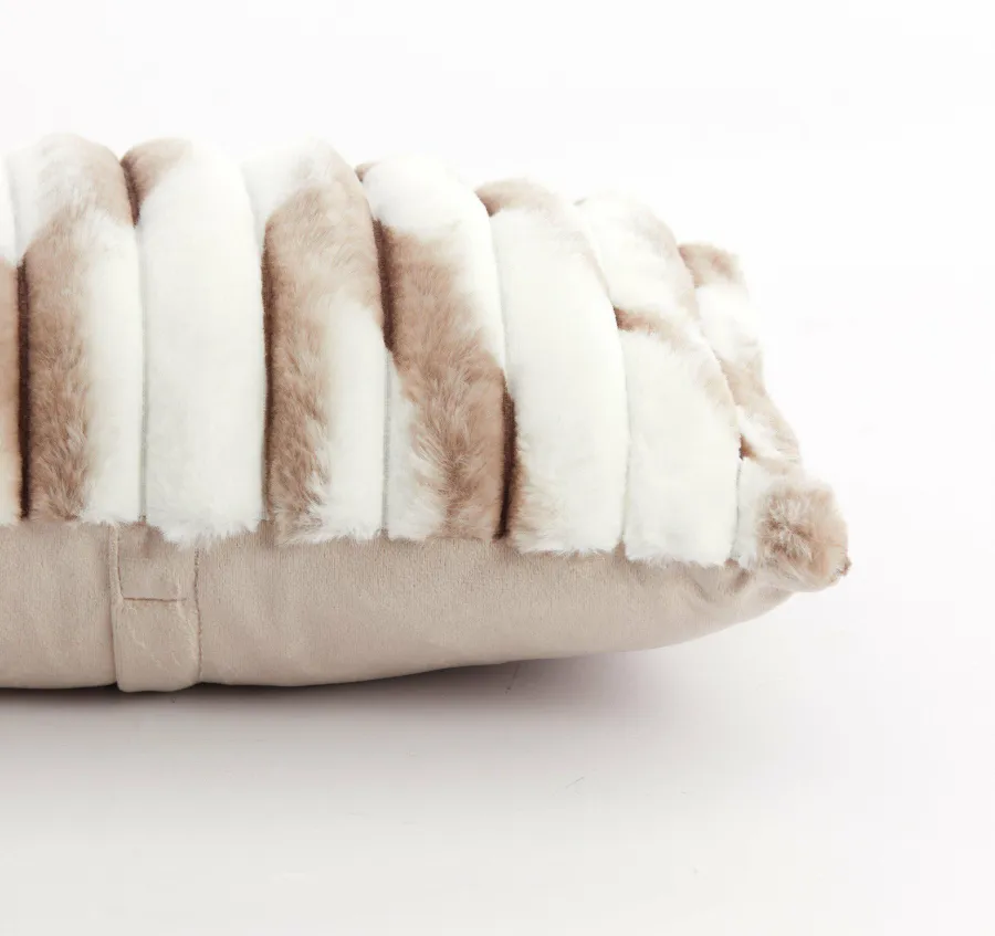 Light en Living Kussen 60x30 cm MABLY velvet crème-bruin Clearance