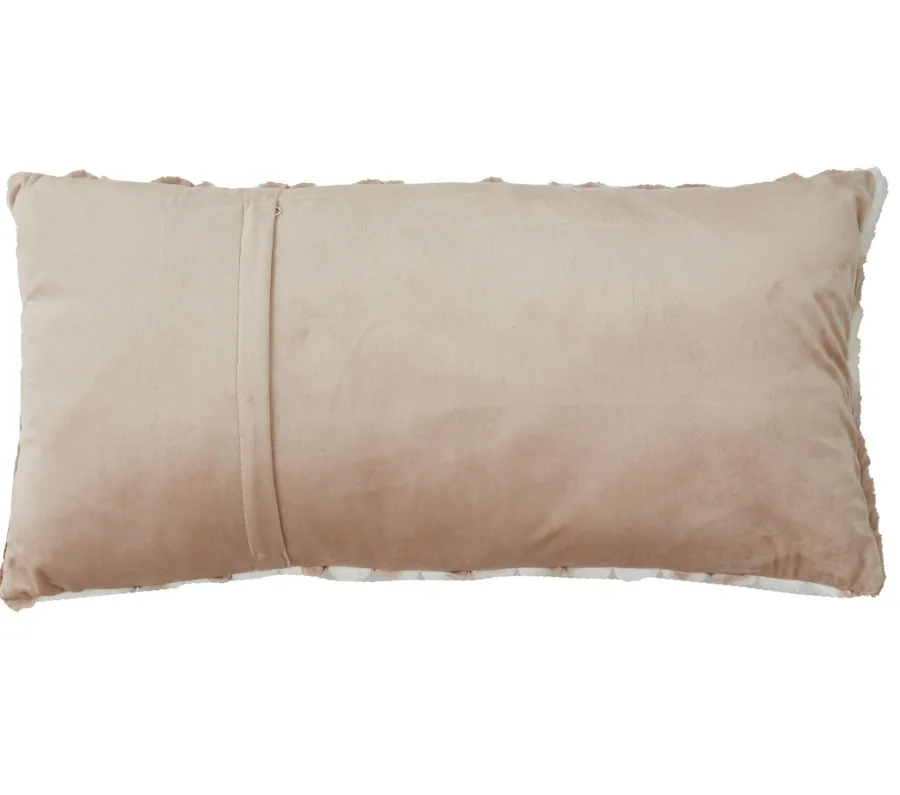 Light en Living Kussen 60x30 cm MABLY velvet crème-bruin Clearance