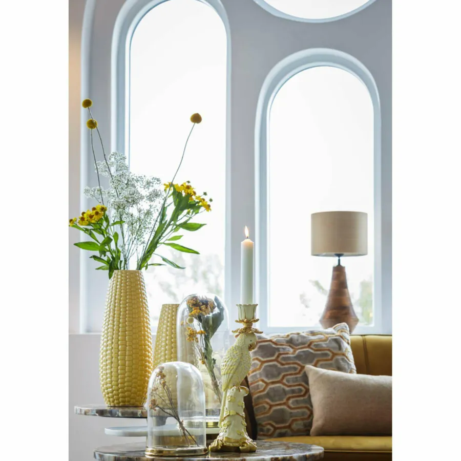 Light en Living Kussen 45x45 cm JEMBANA velvet zand+okergeel Hot